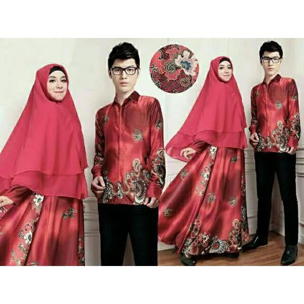 Gamis Batik Kombinasi Kain Polos Model  Terbaru 2019 